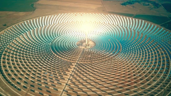 a solar panel in a circle